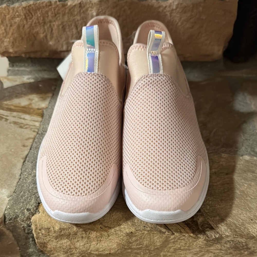 Pink Mesh Slip-On Sneakers